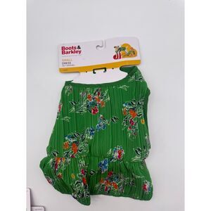 Boots & Barkley green floral pet dog dress size small